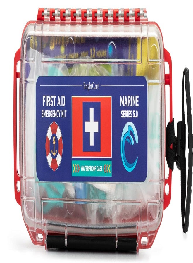 BrightCare Marine Waterproof First Aid Kit for Boat, Kayak, Sailing & Beach – Floating Hard Case with Emergency Medical Supplies, Survival Gear & Safety Essentials - Image 1